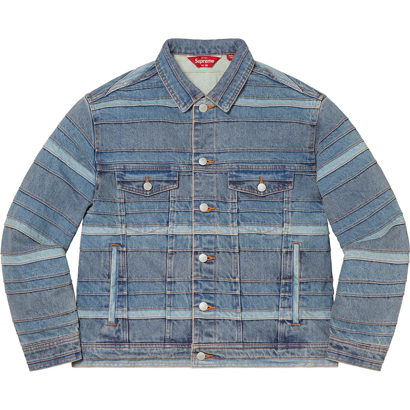 Layered Denim Trucker Jacket view 8